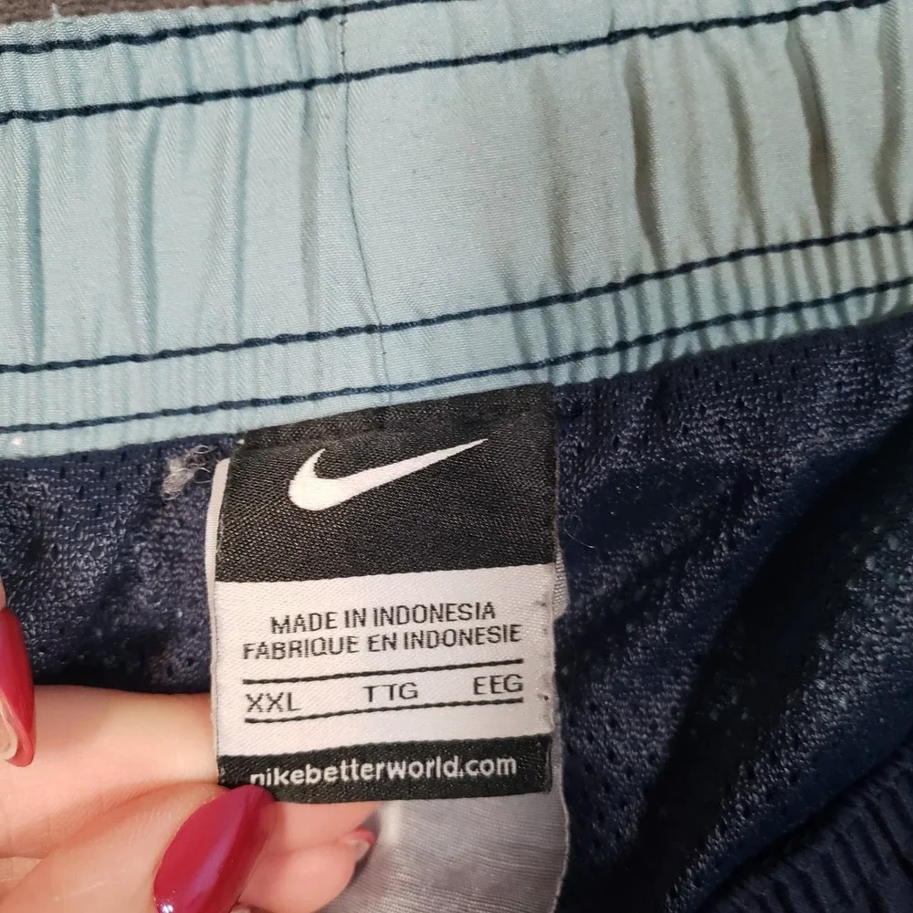 Nike Swim Trunks Mens XXL Navy Blue Mesh‎ Lined Board Shorts Drawstring